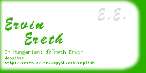 ervin ereth business card